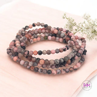 🌸🦓 Pink Zebra Jasper Crystal Bracelet