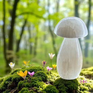 🌙 Selenite Mushroom Carving 🍄