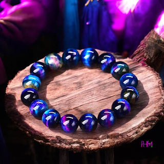 🌈✨ Cosmic Strength Rainbow Tiger’s Eye Bracelet