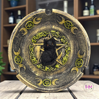 Midnight Familiar Triple Moon Ashtray 🐈⬛