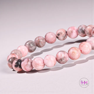 🌸🦓 Pink Zebra Jasper Crystal Bracelet