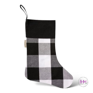 B&W Buffalo Check Holiday Stocking 🖤🎅🏼