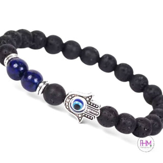 Back Off Evil Eye Lava Bracelet 🪬 - Lapis