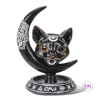 Black Cat Moon Backflow Incense Burner 🌙