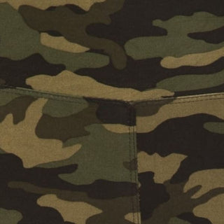 Buttery Soft Green Camo Yoga Band Leggings