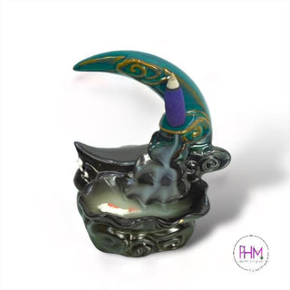 Ceramic Backflow Incense Burner - Koi Fish Moon - Gifts