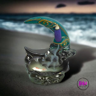Ceramic Backflow Incense Burner - Koi Fish Moon - Gifts