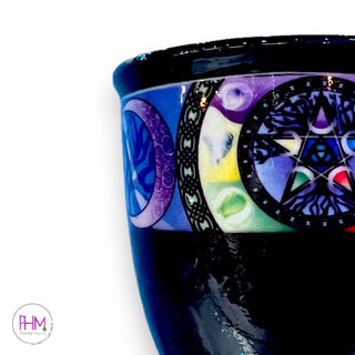 Ceramic Smudge Pot - Triple Moon