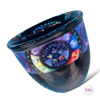 Ceramic Smudge Pot - Triple Moon