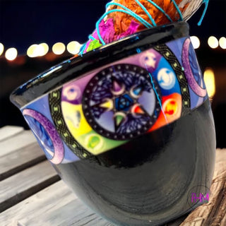 Ceramic Smudge Pot - Triple Moon