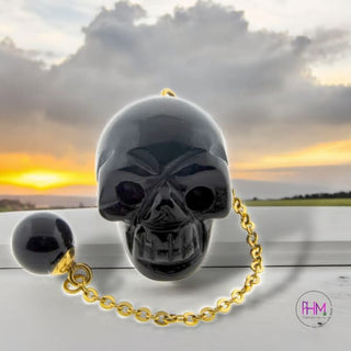 Crystal Wisdom Skull Pendulum Collection 💀 - Black Onyx