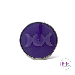 Enchanting Spell Tealight Candle - Triple Moon / Purple