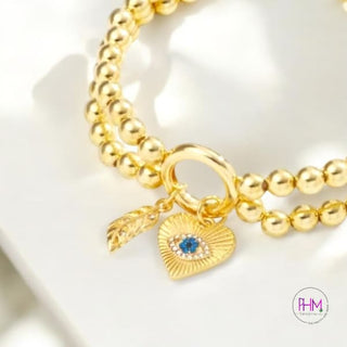 Evil Eye + Feather Double Stretch Bracelet | Alex + Ani 🧿