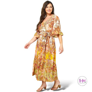 Feeling Flirty Boho Ruffle Maxi Dress - Clothing