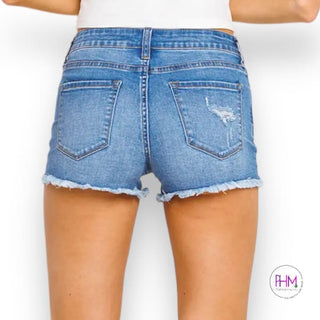 Jasmine Distressed Denim Shorts 🪬