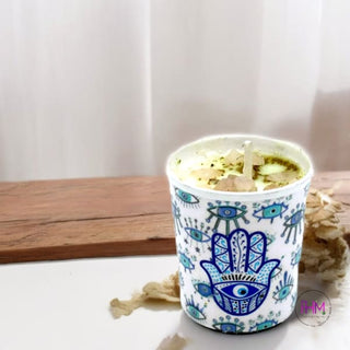 Love & Light Hamsa Crystal Infused Votive Candle 🪬