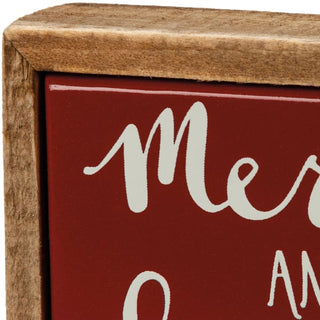 Merry And Bright Box Sign Mini - Holiday