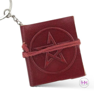 Mini Leather Journal Key Chain 🔮 - Pentacle - keychain
