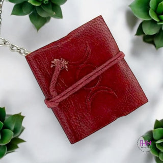 Mini Leather Journal Key Chain 🔮 - Triple Moon - keychain
