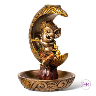 Mystical Golden Ganesha Backflow Incense Burner ✨ - burner