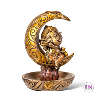 Mystical Golden Ganesha Backflow Incense Burner ✨ - burner