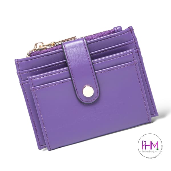 Sam Mini Snap Wallet & Card Holder - Purple