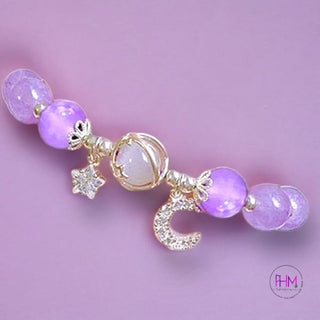 Selenite Dreams Celestial Lilac Cats Eye Bracelet 🔮