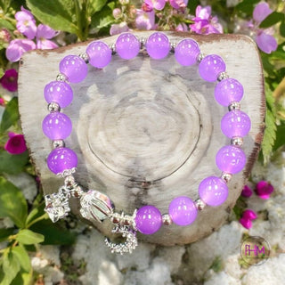 Selenite Dreams Celestial Lilac Cats Eye Bracelet 🔮