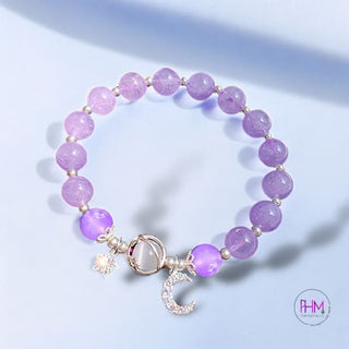 Selenite Dreams Celestial Lilac Cats Eye Bracelet 🔮