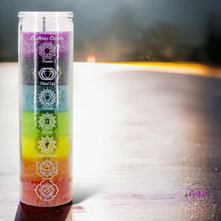 Seven Day Chakra Glass Prayer Candle