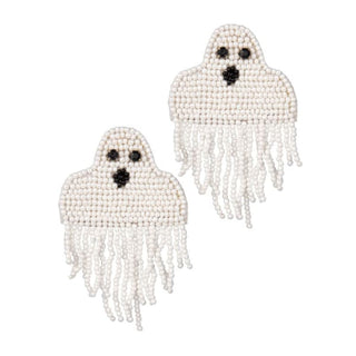 Spooktacular Halloween Earrings 👻 - White Flying Ghost