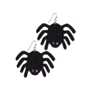 Spooktacular Halloween Earrings 👻 - Black Spider