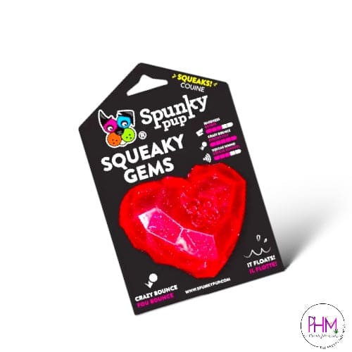 Squeaky Gem Heart Dog Toy - Toys