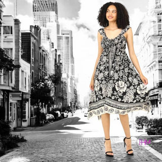 Zen & Now Boho Midi Dress 🖤