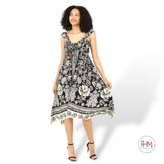 Zen & Now Boho Midi Dress 🖤