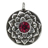 Lotus Birthstone Swarovski Bangle Bracelet - Silver / July