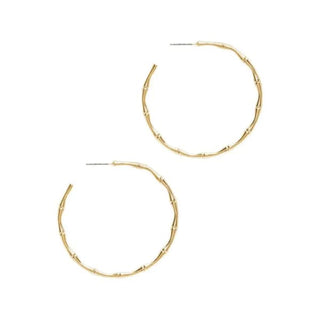 Gold Hoop and Dangle Earrings by Laura Janelle - Bamboo