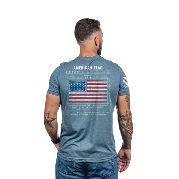 American Flag Schematic T Shirt by Nine Line - Medium