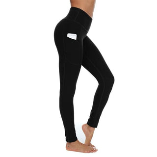 Bella High Waist Yoga Band Luxe Leggings - Black / Small