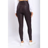 Chocolate Highwaisted Foil Leggings With Side Pockets