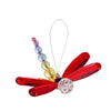 Crystal Dragonfly Hanging Car Charm - Cardinal Red Done