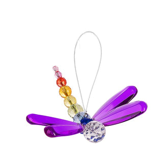 *Crystal Dragonfly Hanging Car Charm - Purple - Done