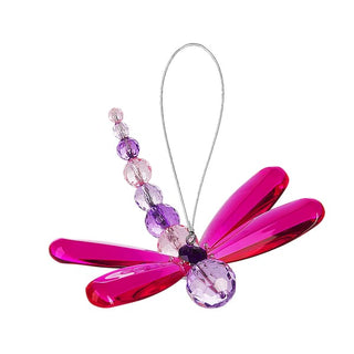 *Crystal Dragonfly Hanging Car Charm - Pretty in Pink - Done