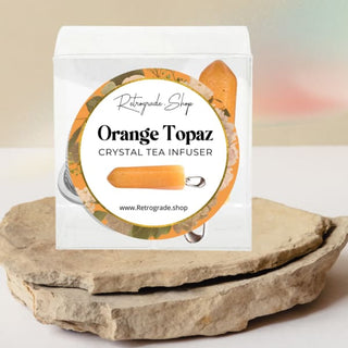 Crystal Gemstone Tea Ball Infuser - Orange Topaz Point