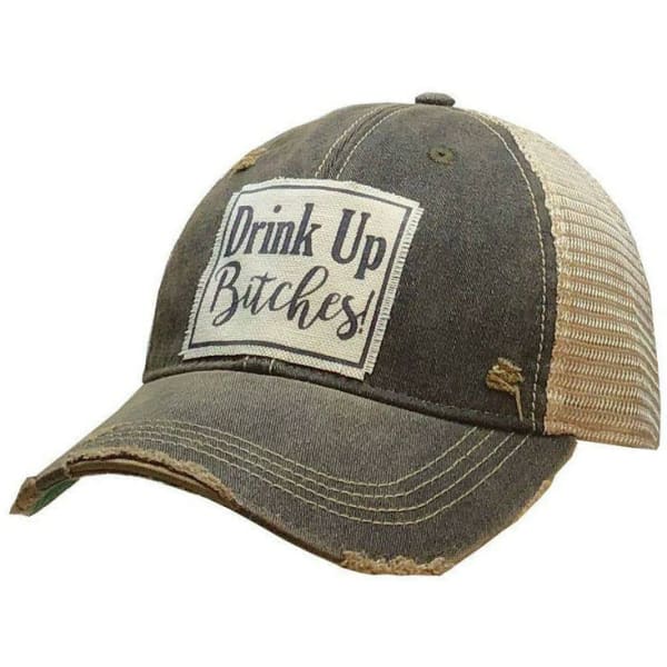 Drink Up Bitches Trucker Hat - Red Done