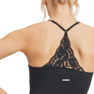 Floral Lace Accent Cami Crop Top by Mono B - Small - Done