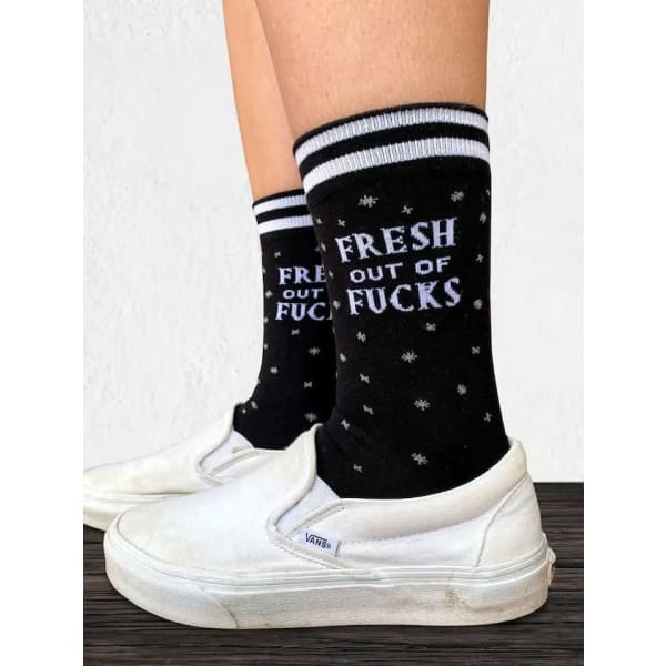 Fresh Out of Fucks Women’s Crew Socks - Clothing