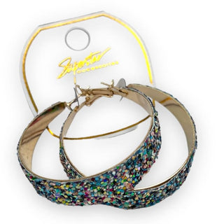 Mystery Glitter Hoop Earrings