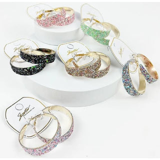 Mystery Glitter Hoop Earrings
