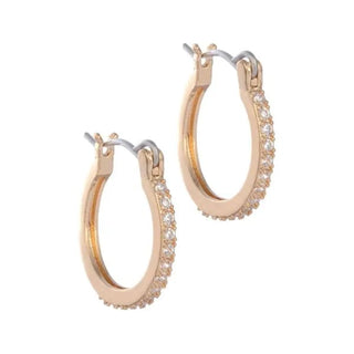 Gold Hoop and Dangle Earrings by Laura Janelle - Crystal